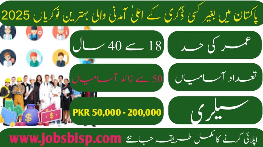 Best High-Income Jobs in Pakistan Without a Degree 2025